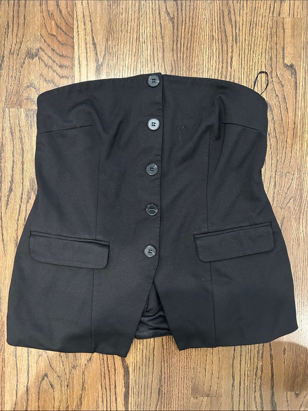 ASOS Black Buttoned Strapless Top